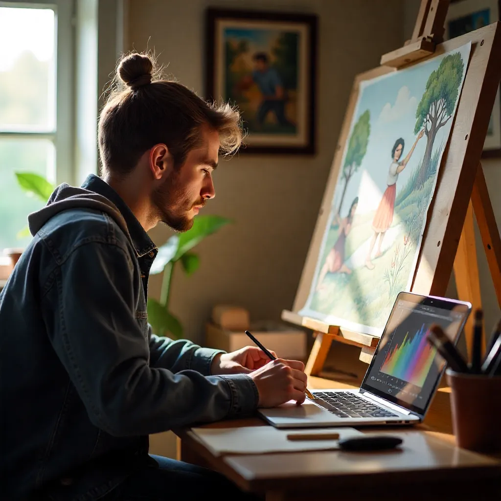 Student artwork with distinctive style