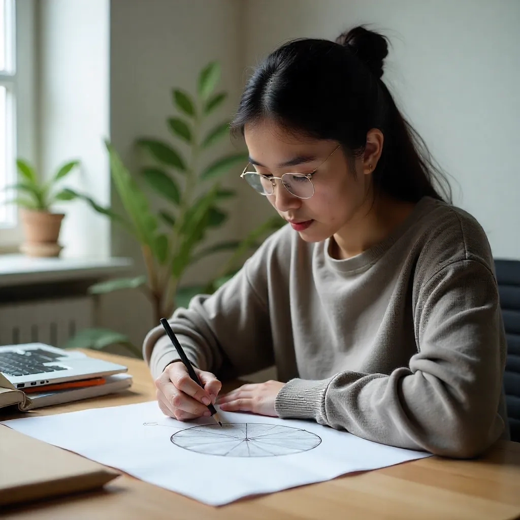 Student artwork showing technique development