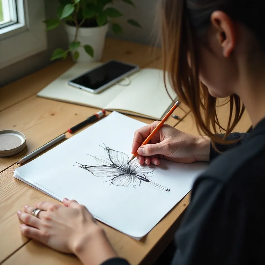 Before and after comparison of student work