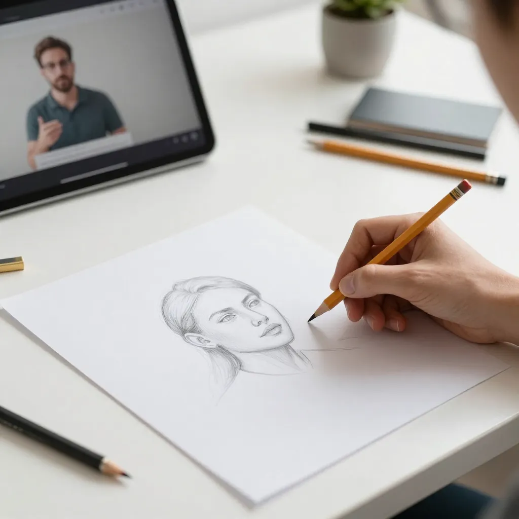 Student painting with expressive style