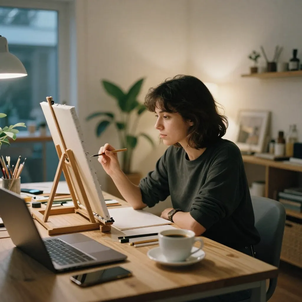 Artistic creation from drawing course