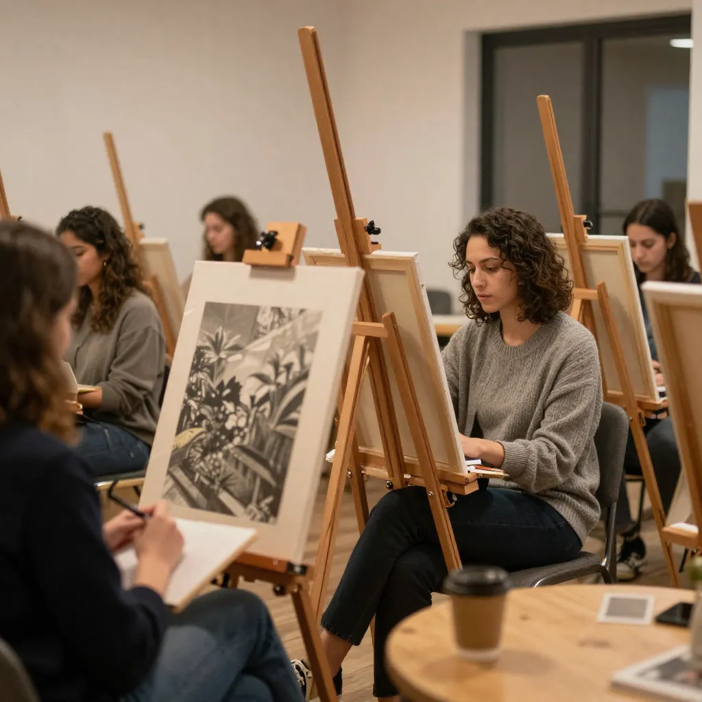 Student painting with distinctive composition