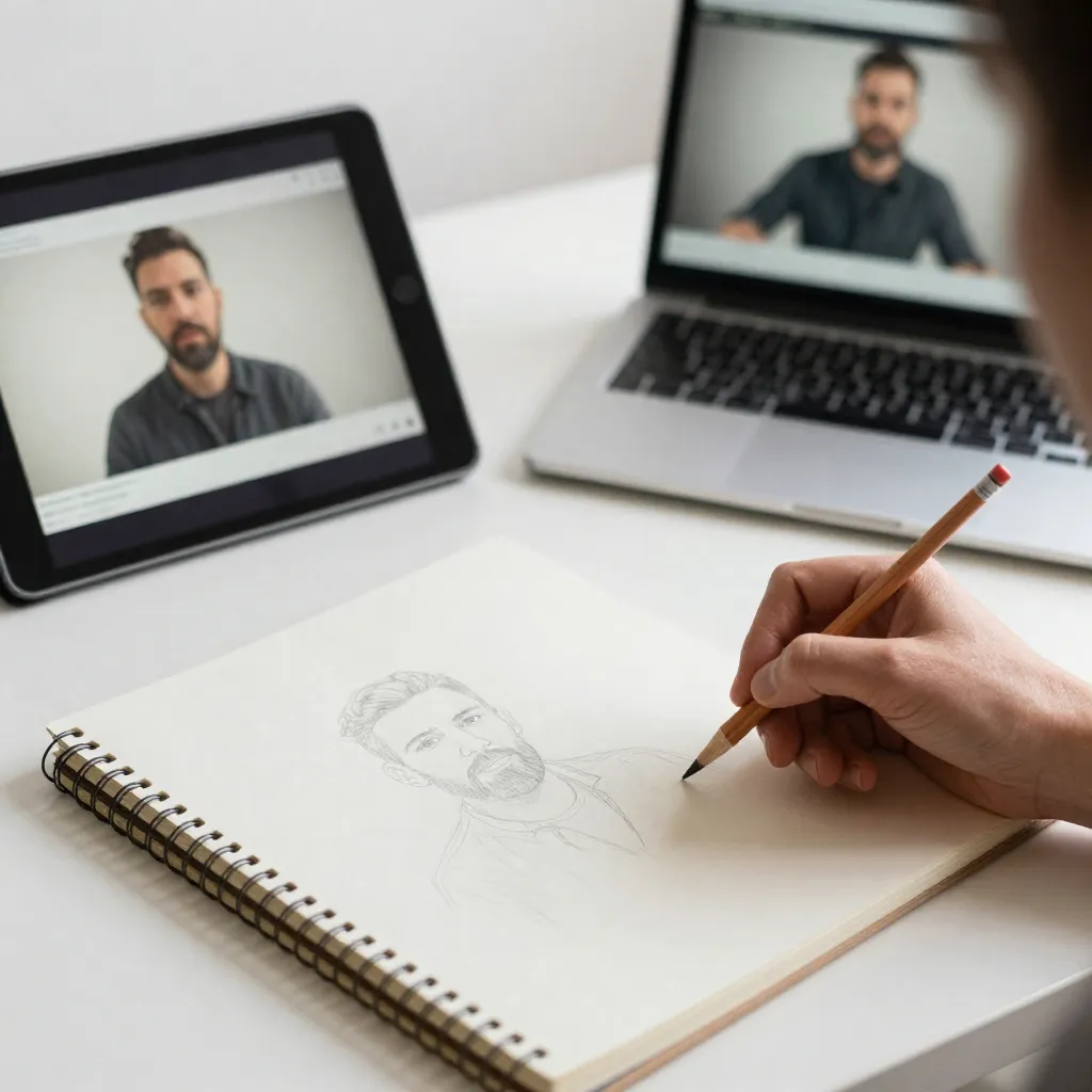 Artistic workspace with painting supplies